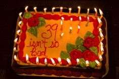 Cake with 39 candles