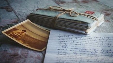 Letters on a table